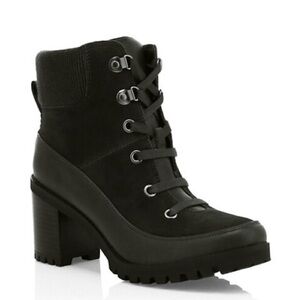 Women's UGG Redwood Black Lace-Up Waterproof Ankle Boots USW 8